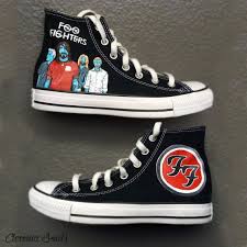 Rated (5) out of (5) stars (1 reviews). Foo Fighters By Chromasouls On Etsy 150 00 Foo Fighters Converse Chuck Taylor High Top Sneaker Skater Shoes