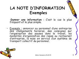 1.5 pour qu'il soit connu de tous, un exemplaire en est remis par le directeur d'établissement à chaque membre du personnel. Definitions Note D Information Note De Service Ppt Video Online Telecharger