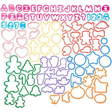 cookie cutters set 101 piece alphabet numbers and holiday cookie cutters