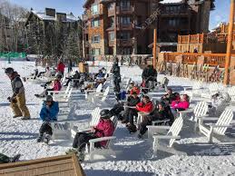 Park City Ut December 27 2017 Skiers Are Take A Break For Stock Photo Picture And Royalty Free Image Image 121806194