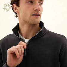Organic Cotton Half Zip Fleece Jumper Mens WoolOvers Half Zip Organic  Cotton Fleece Jacket Mens Large