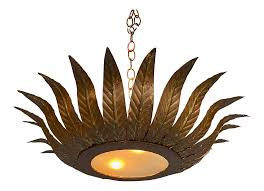 Signaturehardware.com has been visited by 10k+ users in the past month Large Gilt Metal Sunburst Flush Mount Ceiling Fixture Chairish