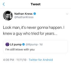 Since lil pump has always mentioned icarly and not miranda cosgrove (by name), the case may not be strong enough for a petition to be filed. Pop Base On Twitter Nathan Kress References His Character Freddie Being In Love With Carly In Icarly While Responding To Lil Pump S Tweet About Still Being In Love With Mirada Cosgrove I