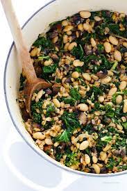 Creamy Farro With White Beans And Kale Gimme Some Oven Farro Recipes Recipes Vegetarian Recipes