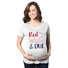 Maternity Red White And Due Pregnancy Tshirt Cute 4th Of July Baby Tee For Baby Bump White L Walmart Com
