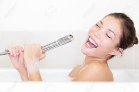 Sometimes they are just a simple 'i love you', sometimes its a note of encouragement. Bath Woman Singing In Bathtub Using Shower Head Having Fun Stock Photo Picture And Royalty Free Image Image 16663429