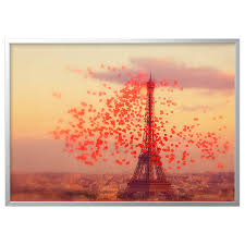 Bjorksta Picture And Frame Eiffel Tower Aluminum Color Ikea In 2020 Ikea Canvas Frame Eiffel Tower