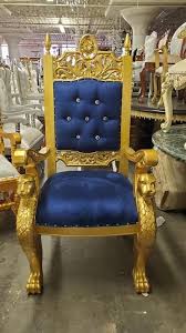 Sphinx Royal Throne Chair Navy Blue Gold Throne Chair Royal Throne Chair