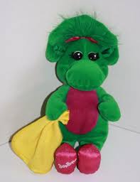 Vintage baby bop plush dinosaur stuffed animal barney character toy 1990s. Baby Bop Barney Abcs Alphabet Talking Plush Green Stuffed Soft Toy Dinosaur 11 Very Cute Baby Manhattan Toy Soft Toy