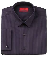 Black And Red Dress Shirt Mens Alfani Red Dress Shirt Fitted Black Purple Stripe French Cuff Long Sleeve Shirt Red Shirt Dress Mens Shirt Dress Shirts