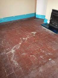 Quarry Tiled Floor With Salt Staining Wicken Before Cleaning Tile Floor Quarry Tiles Quarry Tile Floor