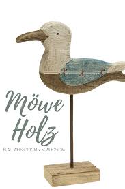Mowe Holz Blau Weiss 20cm 5cm H25cm In 2020 Maritime Deko Dekorieren Holz
