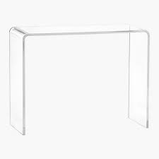 Open up your space with clear furniture. Peekaboo 38 Acrylic Console Table Reviews Cb2