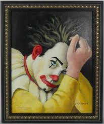 Leon Franks (canada) Oil Painting Girl Clown