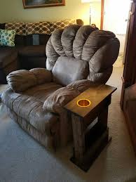 Recliner Side Table With Usb Outlet Recliner Table Diy Side Table Oak Side Table