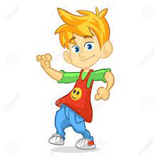 Image De Dessin Anime De Couleur De Vecteur D Un Mignon Adolescent Blond Dans Des Vetements De Mode Petit Garcon Dansan Image Dessin Anime Dessin Image Dessin