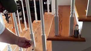 With dowels or pins, or by a plowed rail and filets. Changing Your Wood Balusters To Wrought Iron On Your Fancy Staircase Youtube