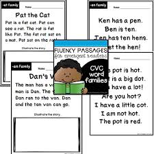 This cvc words printable is such a fun way to help early readers work on sounding words out using phonics skills cvc words sentences. Fluency Passages For Early Readers Cvc Word Families