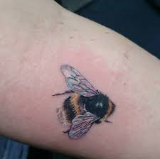 Outstanding heart shaped bumblebee tattoo make on forearm. Best Bee Tattoo With Meaning Segerios Com