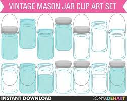 Mason Jar Clipart Mason Jar Clip Art Wedding Clipart Etsy Mason Jar Clip Art Ball Jars Mason Jars