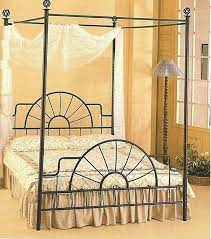 Wrought iron bedroom sets isiomaokobahfoundation org. Black Wrought Iron Sunburst Bed W Canopy
