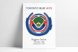 toronto blue jays mlb stadium map ballpark map baseball stadium map gift for him stadium seating chart man cave