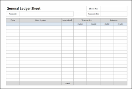 General Ledger Sheet Template Double Entry Bookkeeping