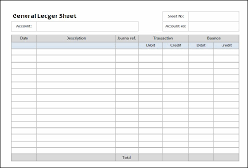 general ledger sheet template double entry bookkeeping