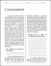 Find out if you have the constitution to be an american history trivia champ . Containment In The Cold War Reading With Questions Student Handouts