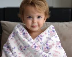Personalized Wildflower Baby Girl Blanket