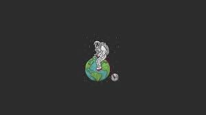 Minimalism, artwork, space, space art, astronaut, simple background. Wallpaper Xyz Wallpaperxyz Twitter Astronaut Wallpaper Graphic Wallpaper Cute Laptop Wallpaper