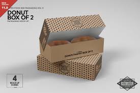 Box Of Two Donut Pastry Box Mockup Food Box Packaging Packaging Mockup Box Packaging