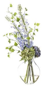 Natural Decorations Inc Hydrangea Delphinium Blue Greenglass Odd Bubble Flowers Flower Arrangements Artificial Flowers