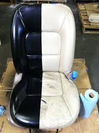 Give Your Worn Tired Car Seats A Makeover Using Simply Spray Leather Cote Available Only At Www Sprayitnew Com Leather Car Seats Painting Leather Car Seats