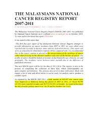 Check spelling or type a new query. The Malaysians National Cancer Registry Report 200 Cancer Malaysia