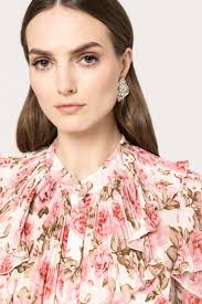 Pink peonie print midi