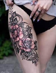 Realistically, you'll be able to show off your ink if you wear shorts or a mini dress. 40 Elegant Unique Flower Thigh Tattoos Design For Women Flower Thigh Tattoos Tattoos For Women Flowers Tattoo Designs For Women