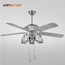 China 52 Inch Chromeplate Crystal Ceiling Fans With 5 Light China Silver Ceiling Fans And Ceiling Fan With Light Price Silver ceiling fan with lighting led light adjustable wind speed remote control.
