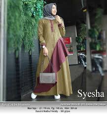 Hasil gambar untuk model baju gamis remaja simple terbaru 2019