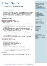 Caregiver personal care jobs in henderson, nv. Personal Care Worker Resume Samples Qwikresume