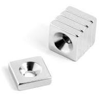 Neodymium Block Magnet 15 x 15 x 5 mm with countersunk hole 5mm Bar  Countersunk Magnets (50 Pack)