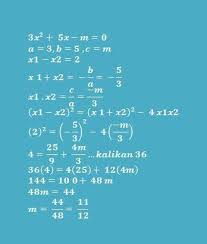 Check spelling or type a new query. 1 Tentukan Nilai M Jika Selisih Akar Akar Persamaan Kuadrat 3x 2 5x M 0 Adalah 2 Tolong Brainly Co Id