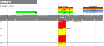 Raid Log Excel Template For Project Management