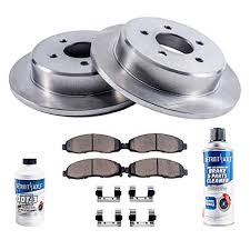 Detroit Axle Rear Brake Rotor Set Brake Pads W Clips Hardware Kit Brake Cleaner Fluid Included For 2002 2013 Nissan Altima 2004 2008 Nissan Maxima Nissan Maxima Nissan Sentra Ceramic Brake Pads
