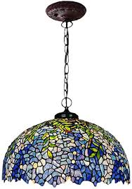 With its distinctive look and feel, tiffany pendant lighting is both striking and functional lighting. Fumat Tiffany Pendant Lamp Stained Glass Ceiling Lighting Fixture Art Blue Wisteria E26 Pendant Lights 20 Inch Amazon Com
