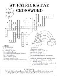 Patrick's day by having a copy of the free printable crossword puzzle aptly named st. St Patrick S Day Crossword Puzzle Color And Bw Versions Tpt