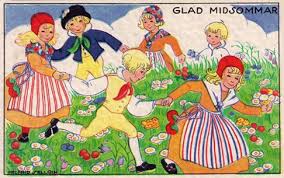 Och så otroligt tjusig, rakt igenom. Glad Midsommar Gratis Vykort