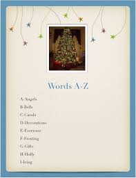 Below find descriptive words that start with m. Christmas Word A Z