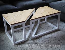 The range is available in a cement finish, natural oak finish as well as in basic white and black colors, to. Split Industrial Coffee Table Ana White