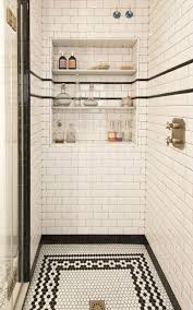 Large porcelain floor tiles in this master bath contrast mini glass mosaic tiles on a nearby shower surround. 10 Gorgeous Black And White Bathrooms For A Vintage Look The Colorado Nest
